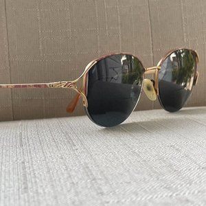 Vintage Elizabeth Arden Glasses Frame Gold Tone Half Rim Eyeglasses Read desc